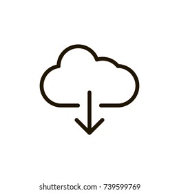 Download icon flat icon. Single high quality outline symbol of button for web design or mobile app. Thin line signs of internet for design logo, visit card, etc. Outline logo of web