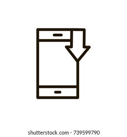Download icon flat icon. Single high quality outline symbol of button for web design or mobile app. Thin line signs of internet for design logo, visit card, etc. Outline logo of web