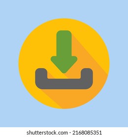 Download icon in flat style about user interface, use for website mobile app presentation