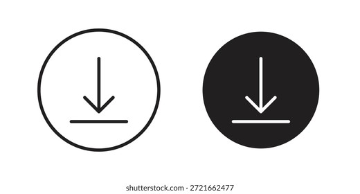 Download icon flat and thin stroke vector pack. Editable icons set