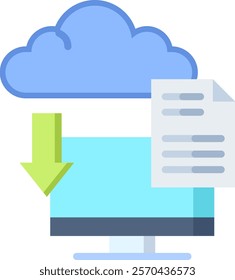 Download Icon Flat Vector Illustration