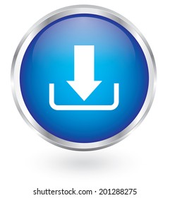 Download icon glossy button 