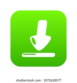 Download icon green vector isolated on white background