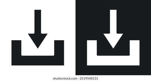 Download icon icons in black and white filled style