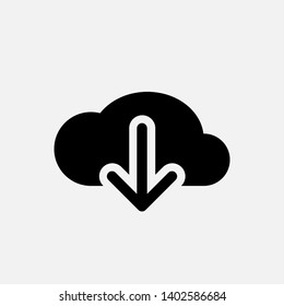 Download Icon. Illustration of Take Data orTaking File As A Simple Vector, Trendy Sign & Symbol for Design, Websites, Presentation / Application.