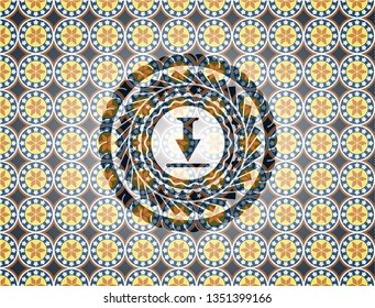 download icon inside arabesque badge. arabic decoration.