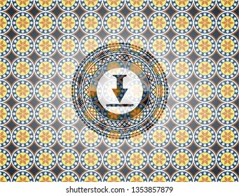 download icon inside arabesque style badge. arabic decoration.