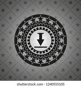 download icon inside black emblem. Vintage.