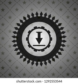 download icon inside black emblem. Vintage.