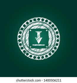 download icon inside chalk emblem