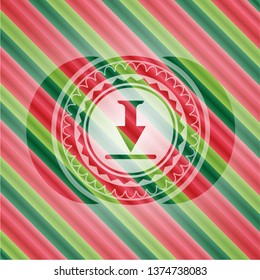 download icon inside christmas emblem.