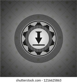 download icon inside dark emblem. Retro