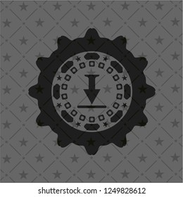 download icon inside dark emblem