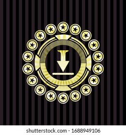 download icon inside gold badge or emblem