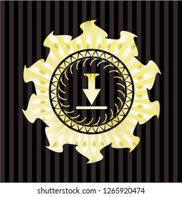 download icon inside golden badge or emblem