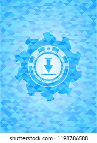 download icon inside light blue mosaic emblem