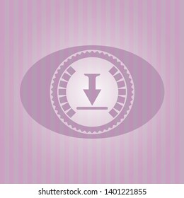 download icon inside pink icon or emblem