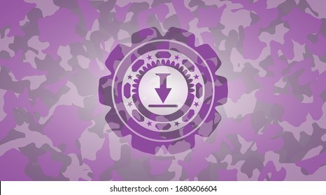 download icon inside pink and purple camo texture