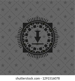 download icon inside realistic black emblem