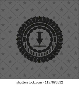 download icon inside retro style black emblem