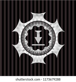 download icon inside silver badge or emblem