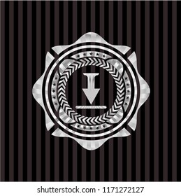 download icon inside silver emblem or badge