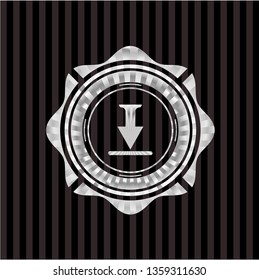 download icon inside silver emblem or badge