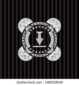 download icon inside silver shiny badge