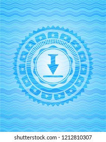 download icon inside water representation style emblem.