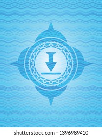 download icon inside water representation emblem.
