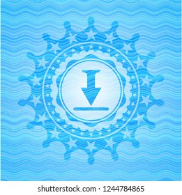 download icon inside water wave emblem.