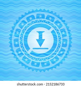 download icon inside water wave emblem. 