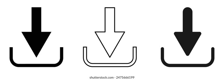 Icono de Descarga o símbolo de instalación. Icono de Descarga para crear iconos de Botón. barra y App de Web. Ilustración vectorial. Archivo Eps 3.
