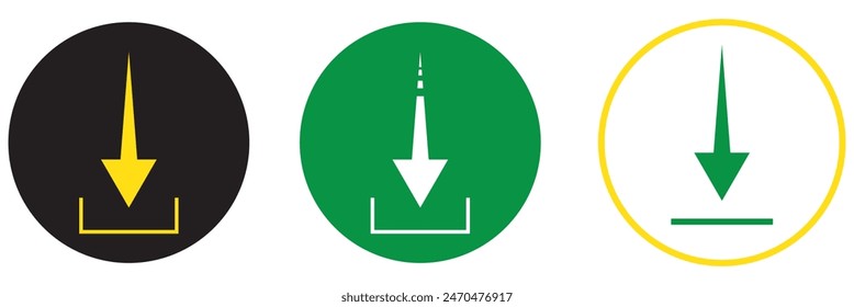 Download icon or install symbol. Downloading button. Downloading sign.7891