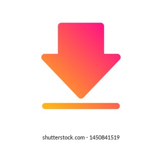 Download icon. Internet Downloading sign. Load file symbol. Classic flat style. Gradient downloading icon. Vector