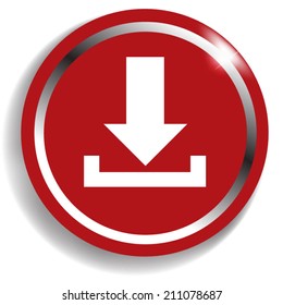 Download icon. Internet red button 