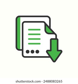 download icon, isolated black icon theme learning
