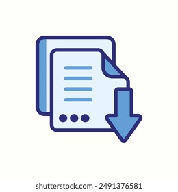 download icon, isolated blue icon theme learning