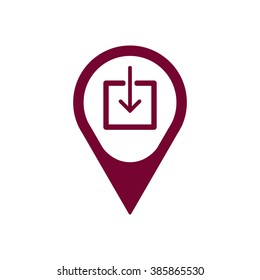   Download    icon,  isolated. Flat  design.