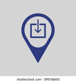   Download    icon,  isolated. Flat  design.