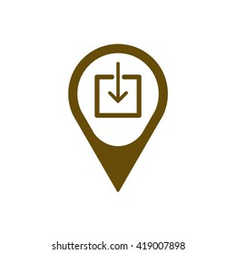 Download  icon,  isolated. Flat  design.