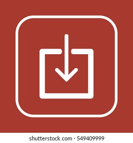 Download    icon, isolated. Flat  design. 