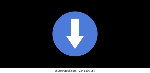 Download icon isolated over Black background.