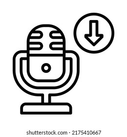 Download Icon. Line Art Style Design Isolated On White Background