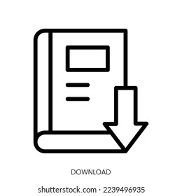 download icon. Line Art Style Design Isolated On White Background