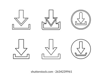 ícone de download ilustração vetorial de arte de linha