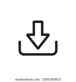 icono de descarga, vector de icono de línea de descarga.