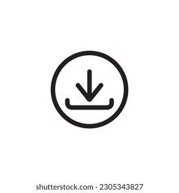 download icon, download line icon vector.