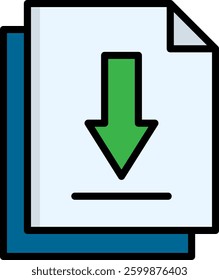 Download Icon Lineal Color Vector Illustration
