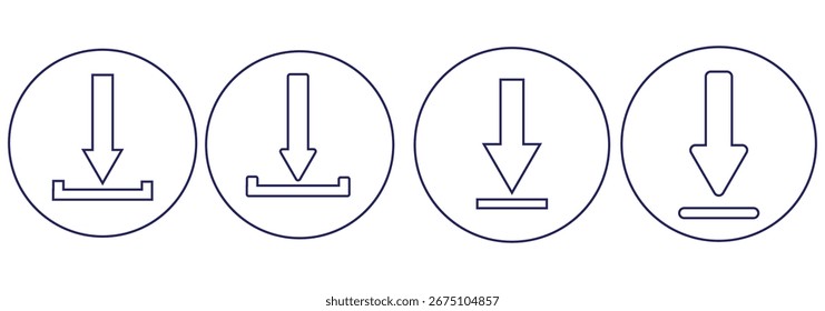 Logotipo lineal del icono de la Descarga aislado